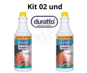 KIT 02 DURATTO CERA ANTIDERRAPANTE ALTO BRILHO 1L