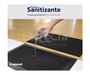 TAPETE KAPAZI SANITIZANTE 3MM PRETO 38CM X 58CM