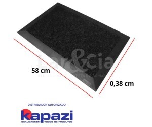 TAPETE KAPAZI SANITIZANTE 3MM PRETO 38CM X 58CM