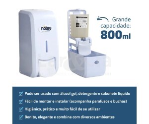 NOBRE DISPENSER CITY SABONETE LIQUIDO 800 ML C/RESERVATÓRIO