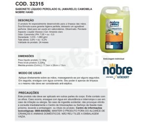 NOBRE SABONETE LIQUIDO PEROLADO CAMOMILA 5 LTS