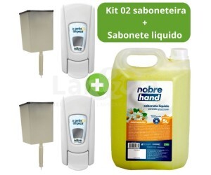 KIT 02 NOBRE DISPENSER SABONETE LIQUIDO + 01 SABONETE PEROLADO CAMOMILA 5 LTS