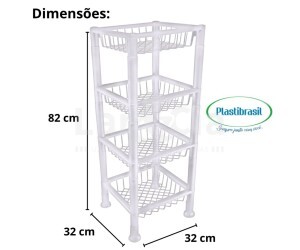 PLASTIBRASIL ORGANIZADOR/FRUTEIRA PREMIUM 4 ANDARES