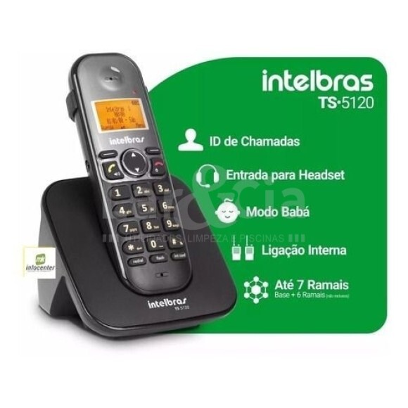 INTELBRAS TELEFONE SEM FIO TS 5120 PRETO